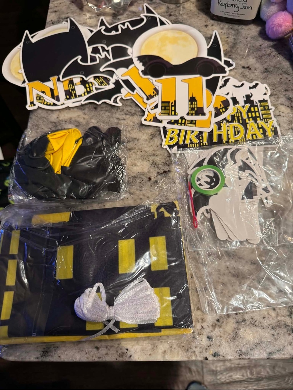 Batman party decor 1-12 years signs, balloons, backdrop, cupcake sticks & more